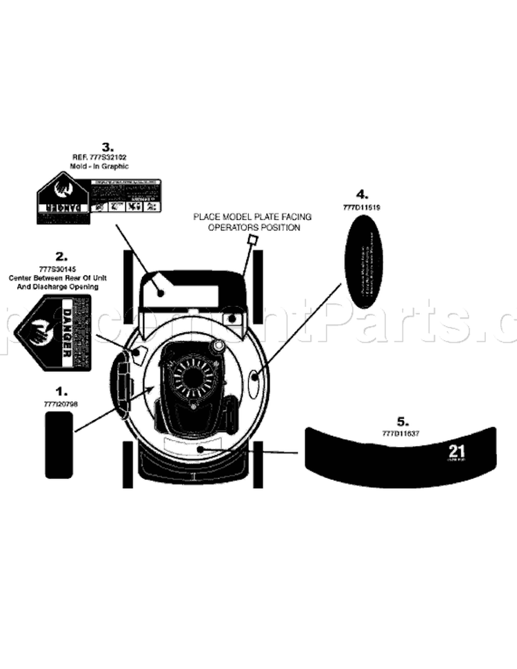 Page B Diagram and Parts List for 11A-549Q755 2008 Yard Man Lawn Mower